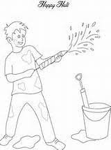 How To Draw Holi Festival Colouring Page Holi Drawing