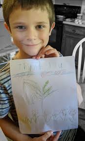 Eli made a picture for his teacher Ms Bradshaw ❤️ he faithfully comes to  his zoom classes and loves learning more each day .