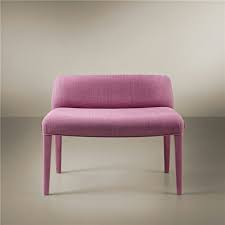 Isotta Bench Upholstered In Pink Linen Fun And Elegance By Promemoria Tasarim Koltuklar
