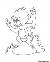Baby monkey coloring page from india category. Printable Baby Monkey Coloring Page For Kids Free Kids Coloring Pages Printable