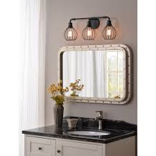 While most vanity lights end up installed in bathrooms, bedrooms can also benefit with the right types of bathroom vanity light. Amelia Black 3 Light Industrial Vanity Light On Sale Overstock 21726142