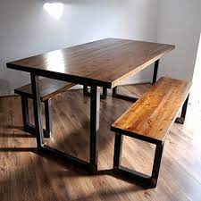 Maybe you would like to learn more about one of these? Industrial Rustic Dining Table Optional Benches Solid Wood Metal Tube U Frame Legs Kitchen Table Size Colour Set Options Available Handmade In Hampshire Amazon Co Uk Handmade Products