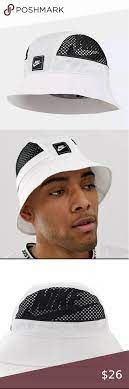 Nike Mens Bucket Hat Mesh Cap White Black Floppy Mesh Cap Mens Bucket Hats Stylish Hats