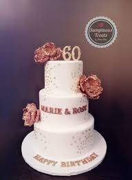 He would have been happier in your presence but the lovely designer cake would work wonders. Rose Gold Champagne White 60th Birthday Cake Rosegold Champagne White Sugarflowers 60thbirthday 60thbirthdaycake Twinsbday Rosegoldandwhite Weddingc