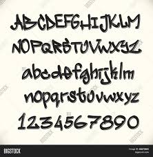 An alphabet sit of graffiti letters and numbers vector illustration. Graffiti Font Vector Photo Free Trial Bigstock
