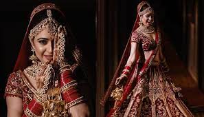 Yuvika chaudhary wore a red and gold colored lehenga and she looked absolutely stunning in this beautiful wedding dress. Yuvika Chaudhary S Unseen Bridal Pictures From Her Wedding Sparkle The Aura Of Perfect Indian Bride