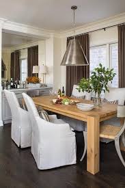 Big Sur Natural Dining Table With Slipcovered Chairs Transitional Dining Room Dining Room Design Informal Dining Rooms Big Dining Room Tables