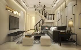 Download Wallpapers Luxurious Interior Design Living Room White Living Room Modern Interior Black Staircase For Desktop With Resolution 2880x1800 High Quality Hd Pictures Wallpapers