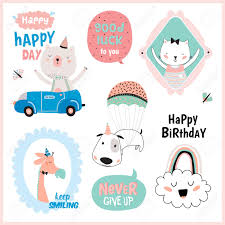Makea free cute label frames free label templates printable. Set Of Birthday Cards Gift Tags Label Templates And Stickers Royalty Free Cliparts Vectors And Stock Illustration Image 62566850