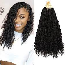 Buy 7 Packs 12 Inch Crochet Box Braids Hair With Curly Ends Prelooped Bohemian Goddess Box Braids Crochet Hair Braiding Hair Crochet Braids Hair For Black Women Bohomian 12 Inch 7 Packs
