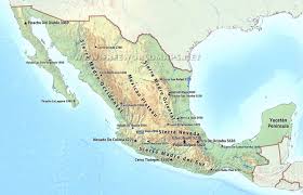 This map shows states in mexico. Mexico Physical Map