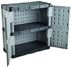 Some of the most reviewed products in rubbermaid deck boxes are the rubbermaid 2 ft. Amazon Com Rubbermaid Storage Small Cabinet With Doors Lockable Storage Cabinet 18 D X 36 W X 37 H Grey Black Home Kitchen