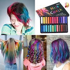 Beyond the zone color bombz explosive black temporary hair color spray. Buy Hair Chalk Temporary Hair Dye Hair Chalk Dye Pastel Chalk Kit 24 Piece Temporary Hair Chalks Kit For Girls Hair Chalk For Parties Cosplay Christmas Birthday Halloween Online In Taiwan B08m3tzgk6