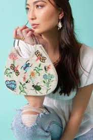 Francesca's Jordan Top Handle Insect Beaded Hobo