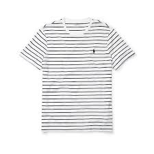 Black And White Striped Polo T Shirt Polo Ralph Lauren Striped Cotton Jersey T Shirt 25 Liked On Polyvore Featuring Men S Fashion Ralph Lauren Mens Shirts White Shirt Men Mens Striped Shorts