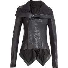Rick Owens Naska Leather Jacket With Asymmetric Hem Fashion Leather Jacket Leather Jacket Style