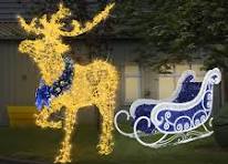 3d Fantasy Color Luminous Reindeer Sculpture Light LED Motif for Street  Decoration Holiday Lights Outdoor Christmas Decoration