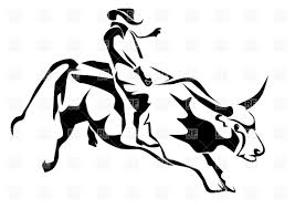 Bull Riding Silhouette Of Cowboy And Bull Vector Bull Riding Pbr Bull Riding Bear Coloring Pages