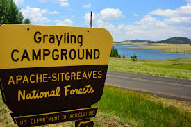 Highways 191 and 180, take hwy 191 north 1.7 miles to a big lake sign. Az Camp Guide Grayling Campground