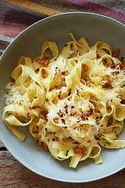 Pasta With Bacon Cheese Lemon And Pine Nuts Recipe Recipe Recipes Cooking Bacon Pasta
