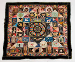 Important 1893 Folk Art Patriotic Crazy Quilt Crazy Quilts Quilts Panel Quilts