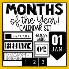 Black And White Calendarmonths Of The Year Words Months Of The Year In Numbers 01 02 Etc Calendar Numbers 1 31 In 2020 Calendar Months In A Year Black And White