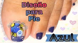21+ uñas decoradas para pies vinotinto | modelos de uñas. Decoracion De Unas Pies Facil De Hacer En Color Azul Youtube