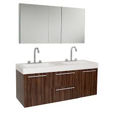 The most common bathroom vanity double sink material is metal. 54 25 Inch Walnut Modern Double Sink Bathroom Vanity