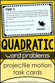 Quadratic Word Problems Tasks Trinomials Print And Digital Quadratics Word Problem Worksheets Word Problems