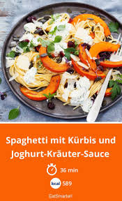 Spaghetti Mit Kurbis Und Joghurt Krauter Sauce Rezept Rezepte Spaghetti Mit Kurbis Kurbis