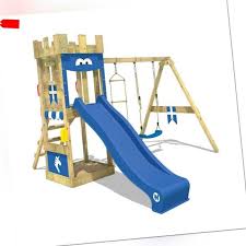 Mit zunehmendem alter und entwicklungsstand wollen kleine. Wickey Spielturm Ritterburg Knightflyer Klettergerust Schaukel Rutsche Garten Forlife24 Com
