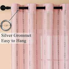 Amazon.com: Estelar Textiler Pink Linen Textured Embroidered Curtains for  Living Room, Boho Farmhouse Curtains 72 Inch Length, Soft Light Filtering  Grommet Semi Sheer Drapes for Bedroom, 52Wx72L, 2 Panels : Home & Kitchen