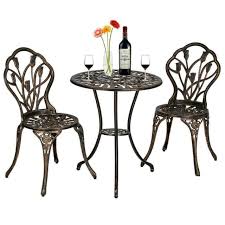 Get outdoors for some landscaping or spruce up your garden! Vintage Outdoor Furniture 3pc Red Bistro Metal Patio Conversation Table Chairs For Sale Online Ebay