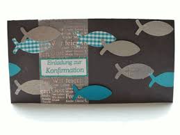 Die betonoberfläche bietet eine interessante optik, wobei diese material sehr robust und widersandsfähig ist. Diy Einladungskarte Fische Zur Konfirmation Selber Basteln Bastelrado