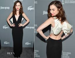 Everybody that knows lily collins likes lily allen better !!! Lily Collins In Paule Ka 15th Annual Costume Designers Guild Awards Red Carpet Fashion Awards