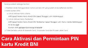 Namun hal ini bisa dilakukan jika anda statusnya sudah menjadi nasabah. Cara Aktivasi Dan Permintaan Pin Kartu Kredit Bni Cara Cek Sisa Paket