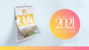 Year 2021 on one a4 page, landscape orientation. Bradford Grand Mosque On Twitter 2021 Calendar Out Now The Official Bradford Grand Mosque 2021 Calendar Salah Timetable Also Includes Corresponding Islamic Hijri Dates 1442 1443ah Salah