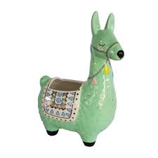 Shipped with usps priority mail. thumbs up 100341012 55cm large plastic plant pot. Green Planter Llama 16x9x21 3cm Ceramic Turkish Ornate Dress Print Flower Pot