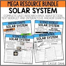 solar system anchor chart worksheets teaching resources tpt