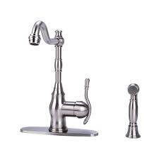 handle kitchen faucet with metal spray
