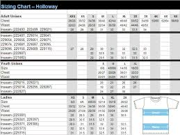 holloway apparel sizing chart bowlerstore com