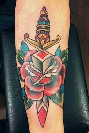 Pin Em Rose And Dagger Tattoo Meaning