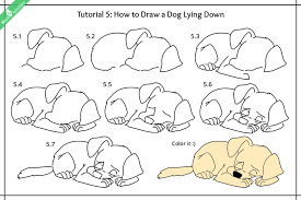 Add a half circle on top of the ellipse to form the rest of the dog's head. Dog Lying Down Drawing Easy Dunia Belajar