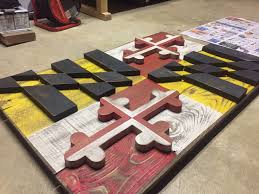 I Made A Maryland Flag With Pallet Wood Imgur Maryland Flag Maryland Flag Art Wood Projects Plans