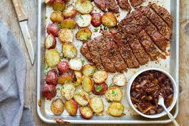 Cooking times may vary depending on your oven, so be sure to continue to check on your steak. Sheet Pan Steak And Potatoes Recipe Eatwell101