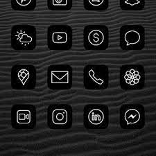 83 Black Ios 14 App Icons Dark Mode Widget Ios 14 Cover Widgetsmith Aesthetic Minimal Icon Iphone Apple Pack Icons Set Shortcut Aesthetic In 2021 App Icon Widget Icon App