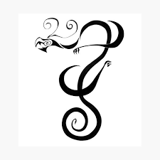 Letter s tattoo is considered as an initial tattoo. Schwarzer Drache Tattoo Einfaches Design Fotodruck Von Thhassan Redbubble