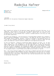 Operations Support Specialist Cover Letter Sample Kickresume