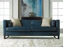 Painfully Beautiful Leather Is The Perfect Companion For Any Home And Is Versatile Enough To Blue Leather Sofa Blue Leather Couch Elegant Living Room Decor