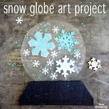 Snow Globe Art Project For Kids She Brooke Holiday Art Projects Kids Art Projects Snow Globe Crafts
